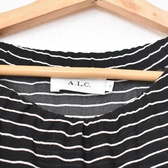 A.L.C Silk Striped Halter Neck Maxi Dress - Picture 5 of 14